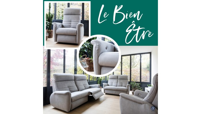 VARRO - Canapé trois places deux relax électriques