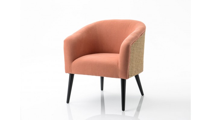 Fauteuil cannage rose ELODIE