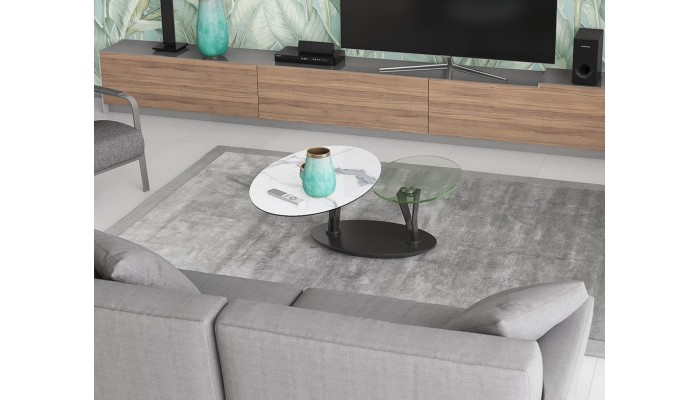 VALIA - Table basse 2 plateaux pivotant,
