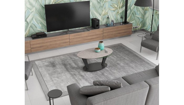 VALIA - Table basse 2 plateaux pivotant,