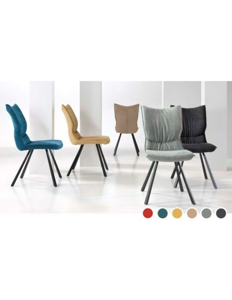 HARON - Chaise tissu pieds métal
