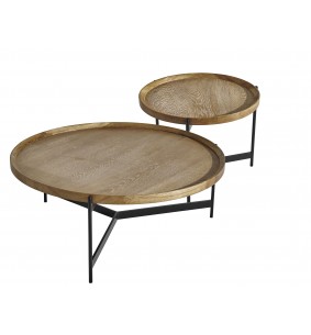 NOÉ - Table basse ronde placage chêne 55 cm 2
