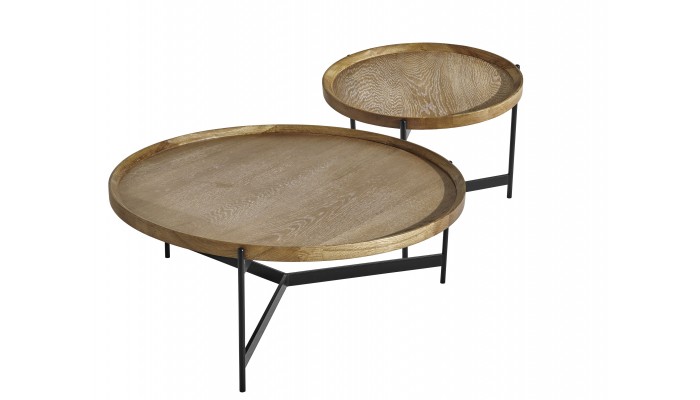 NOÉ - Table basse ronde placage chêne 55 cm