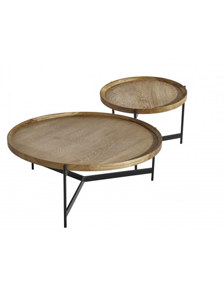 NOÉ - Table basse ronde placage chêne 100 cm