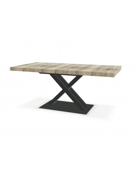 Table pied central avec 1 allonge papillon centre Urban