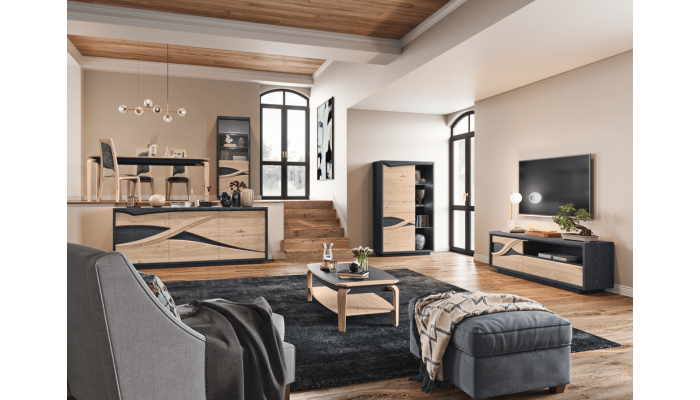 FLORE - Table de séjour pied central 2 allonges...