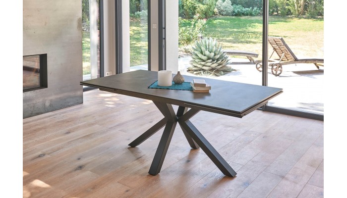 CONCEPT - Table rectangle 2 allonges en bout de...