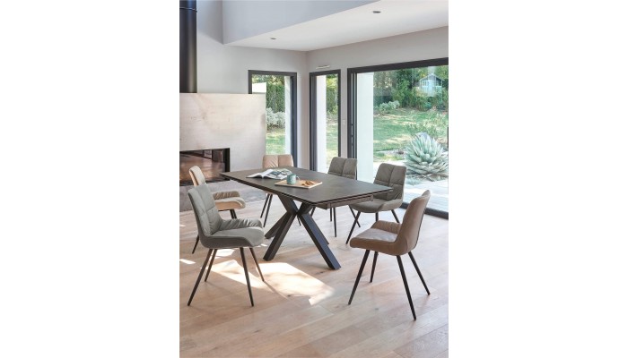 CONCEPT - Table rectangle 2 allonges en bout de...