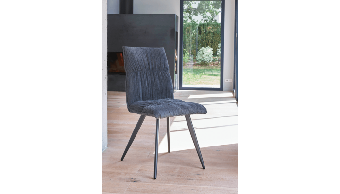 CONCEPT - Chaise en tissu et pieds en métal gris