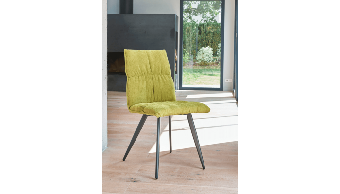CONCEPT - Chaise en tissu et pieds en métal gris