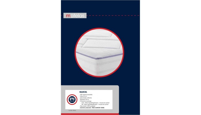 MARCEL - Matelas en ressorts ensachés et latex...