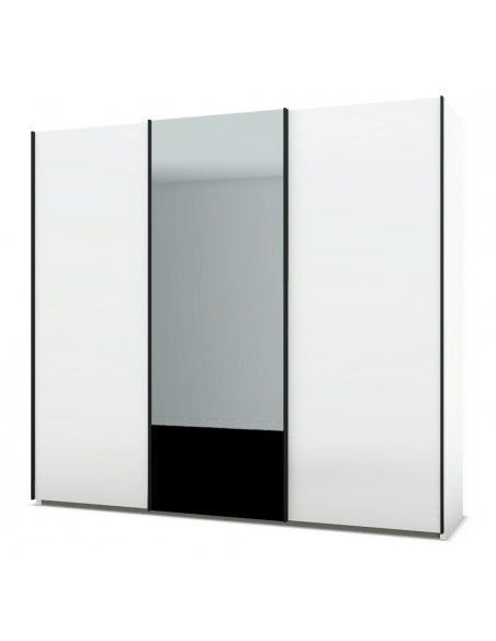 PERLA - Armoire 3 portes 1 porte miroir