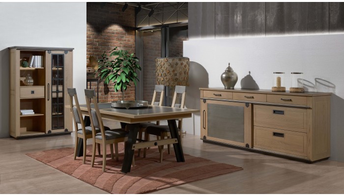 CLEVELAND - Enfilade 2 portes 4 tiroirs sur socle