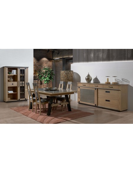 CLEVELAND - Enfilade 2 portes 4 tiroirs sur socle