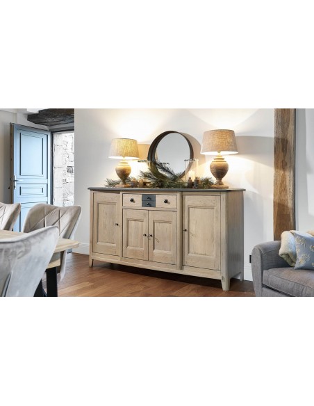 RAFFINE - Buffet enfilade 4 portes 1 tiroir grand modèle existe en 3 finitions