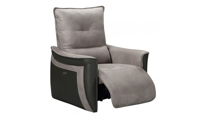 APOLLON - Fauteuil relax électrique 1 moteur tissu microfibre et PVC