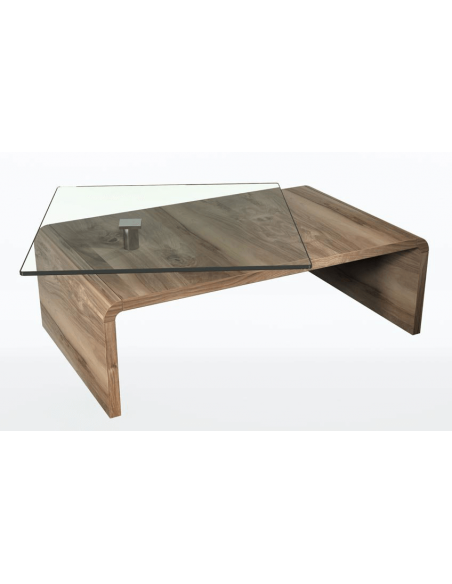 TREVISE - Table basse avec 1 plateau en verre