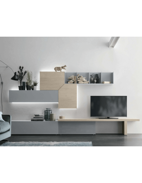 Composition TV Sella avec étagères et rangements